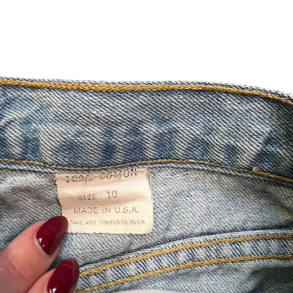 Women’s Vintage Studded Denim Shorts Fray Hem Size 10